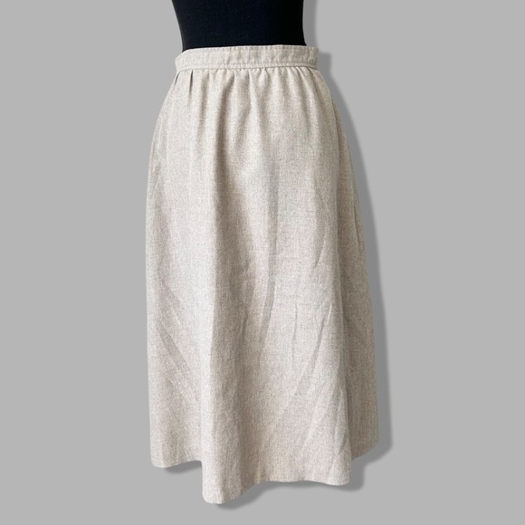 Vintage Mister Leonard Silk Flax Blend A Line Midi Skirt - Picture 3 of 15